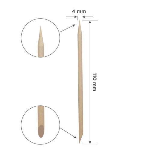 Staleks Pro Wooden Cuticle Pushers 110 mm 100 Pieces (DOS-30-100)